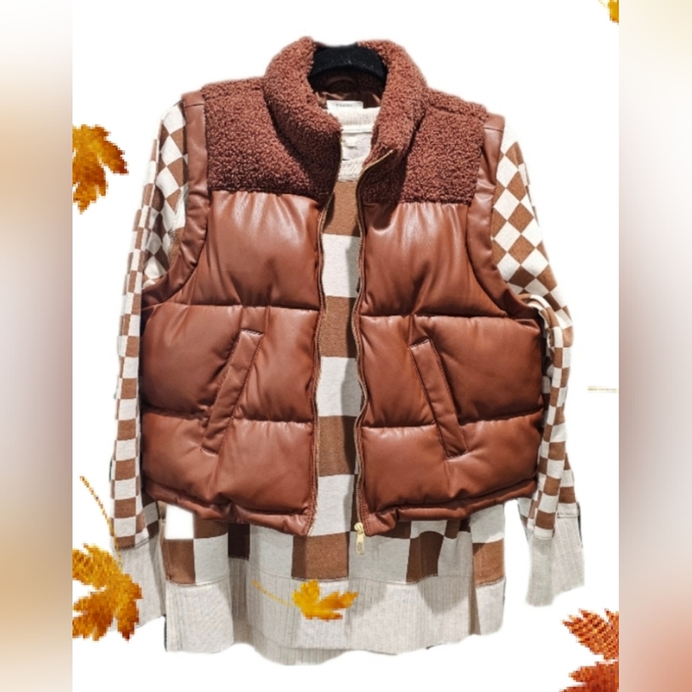 Faux Leather Mixer Vest